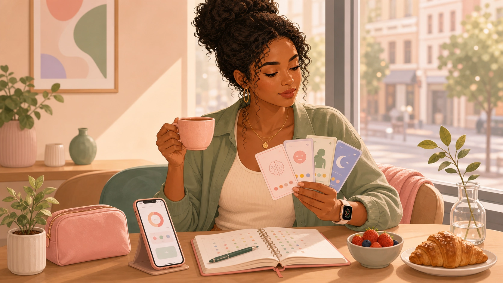 FlowHer article illustration: recognizing PMS-related body signals earlier
