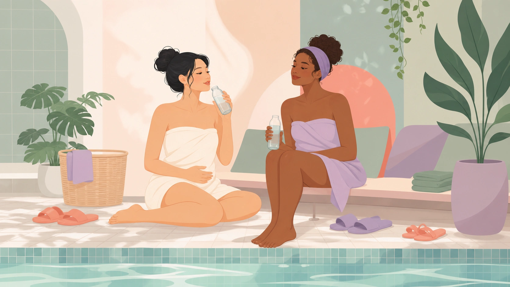 Women understanding water retention and weight fluctuation after gentle swimming