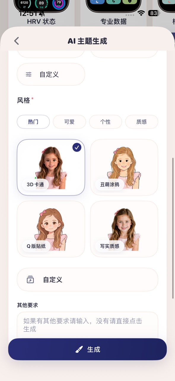 AI主题风格选择